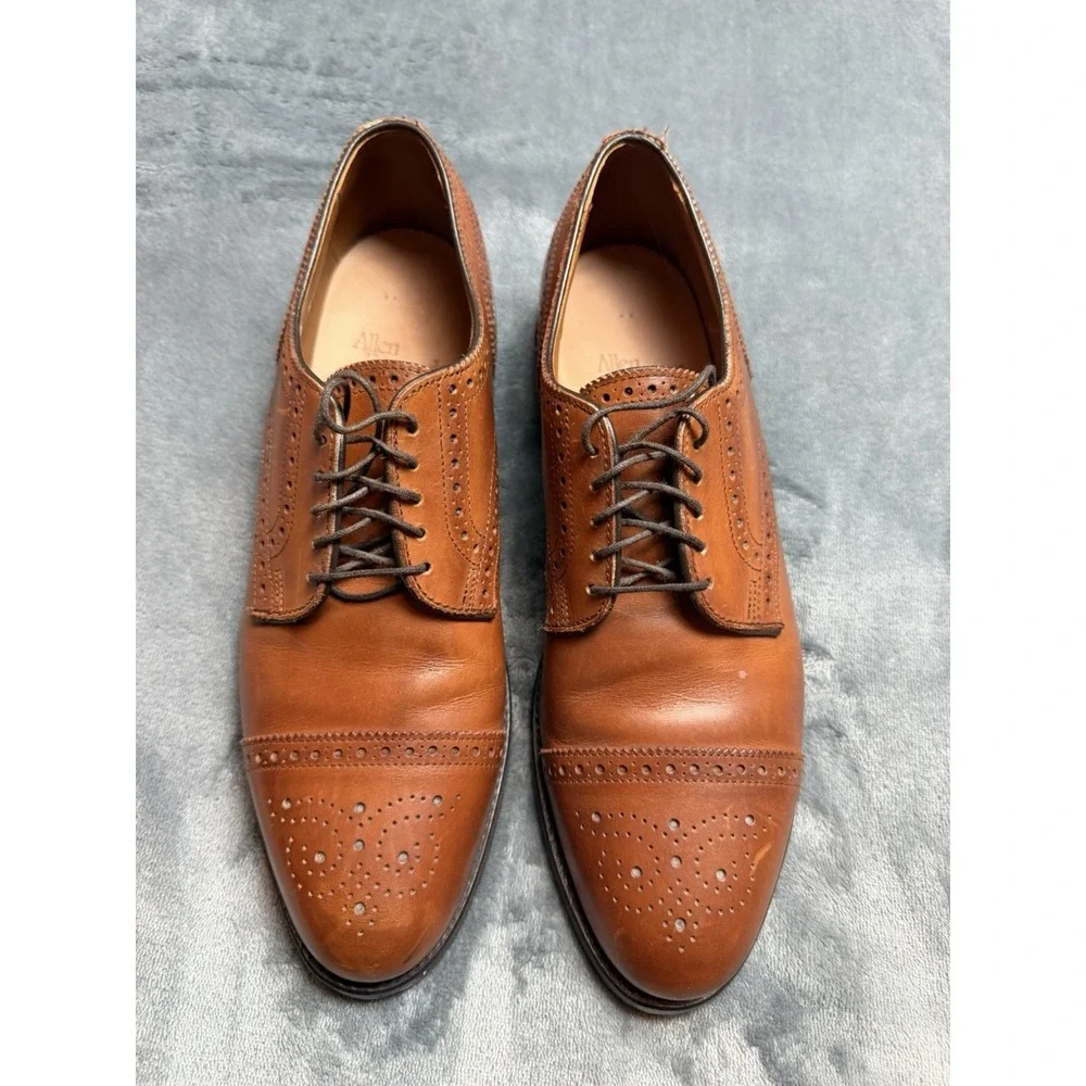 Allen Edmonds Sanford 5267 Chili Leather Brogue Cap Toe Oxfords Size 8.5 D